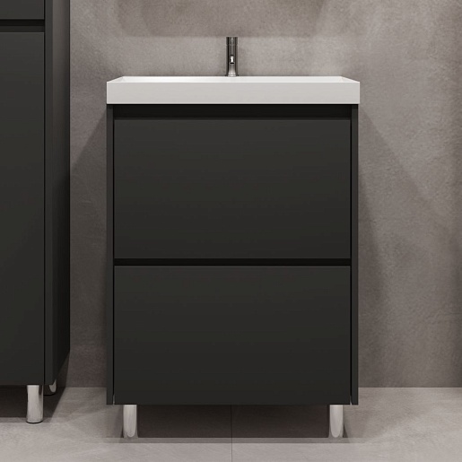 Stella Polare Тумба под раковину Борнео 70 Люкс графит матовый – фотография-6